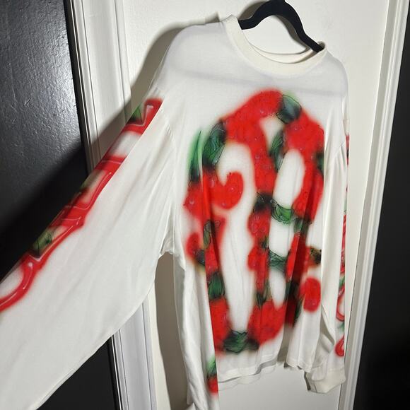 Casella Meyer Men's Long Sleeve White Shirt Red Design Size XL - Picture 3 of 10